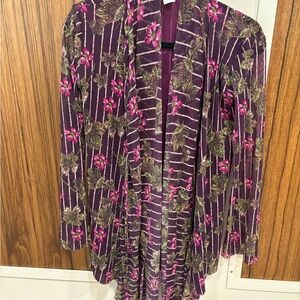 Jean Paul Gaultier Purple and Pink Patterned Cardigan